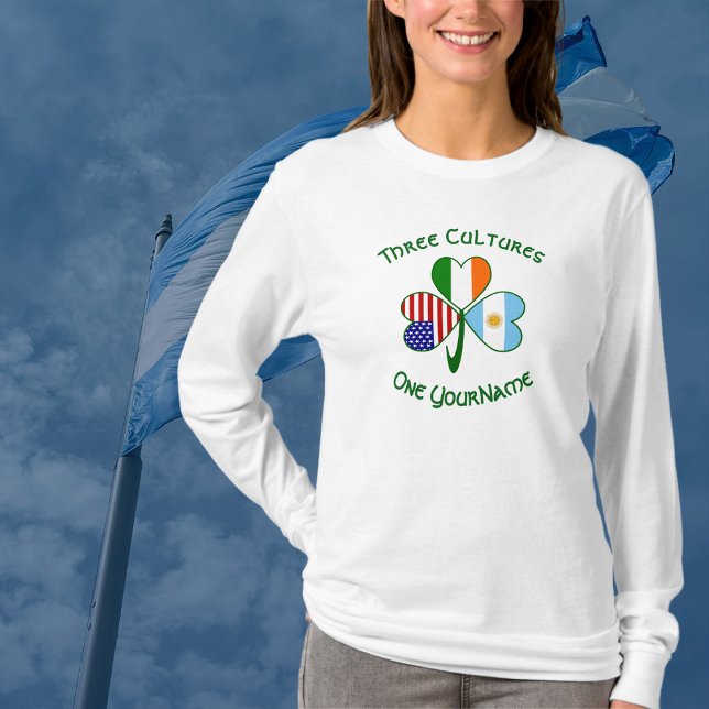 Camiseta Banderas irlandesas irlandesas Shamrock personal (Subido por el creador)