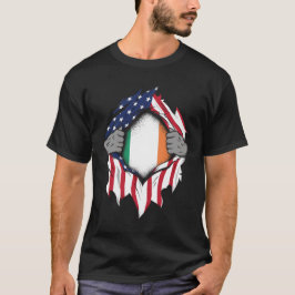 Camiseta Banderas irlandesas norteamericanas arrancan la ba