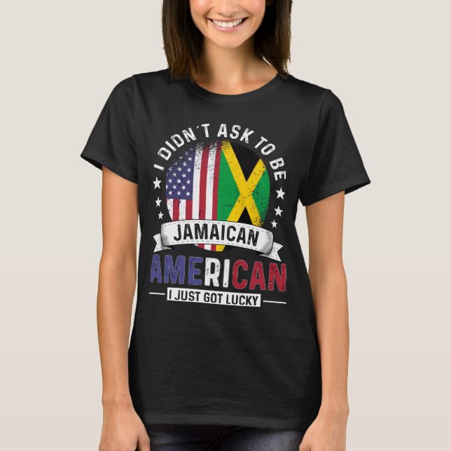 Camiseta Banderas jamaiquinas americanas enorgullecen a la  (Anverso)