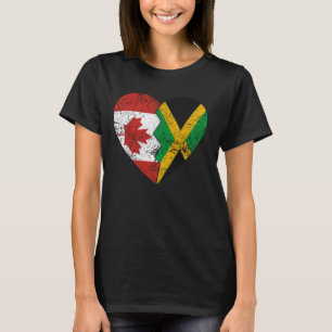 Camiseta Banderas jamaiquinas canadienses corazón Canadá Ra