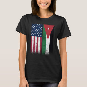 Camiseta Banderas jordanas-estadounidenses orgullosas de EE