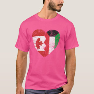 Camiseta Banderas kuwaitíes canadienses de corazón de Canad