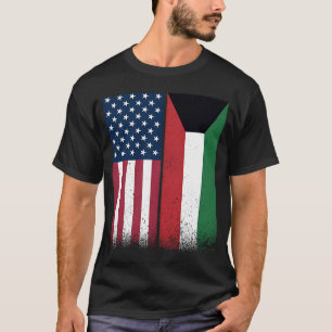Camiseta Banderas kuwaitíes norteamericanas orgullosas de E