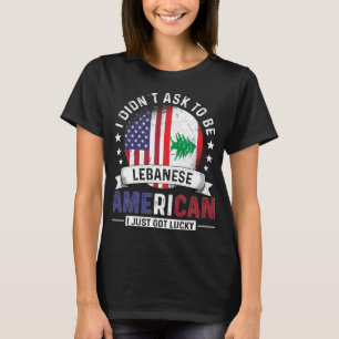 Camiseta Banderas libanesas norteamericanas con bandera lib