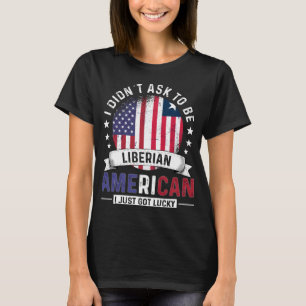 Camiseta Banderas liberianas americanas orgullo bandera de