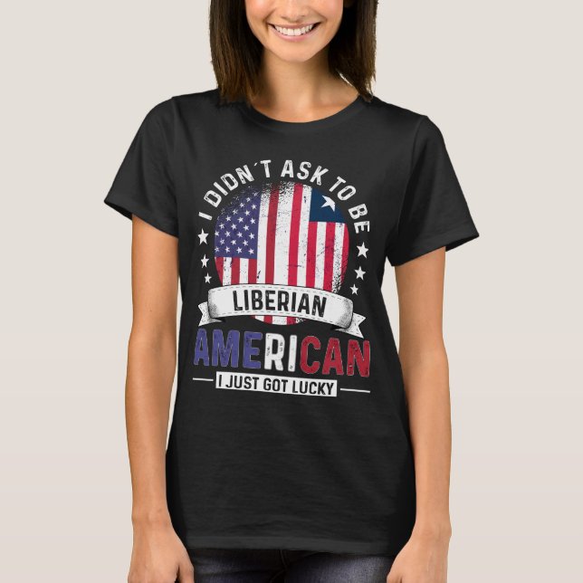 Camiseta Banderas liberianas americanas orgullo bandera de  (Anverso)