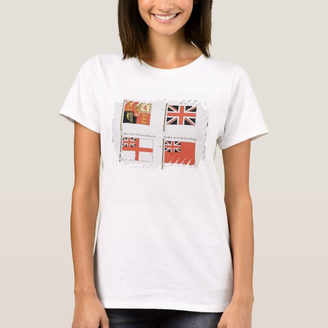 Camiseta Banderas marítimas británicas, de un libro francés (Anverso)