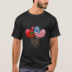 Camiseta Banderas marroquíes-estadounidenses dentro de los 