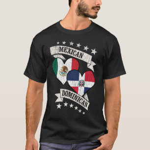 Camiseta Banderas Mexicanas del Corazón Dominicano