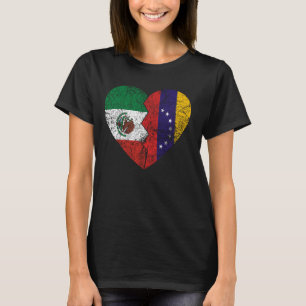 Camiseta Banderas mexicanas venezolanas Corazón México Vene