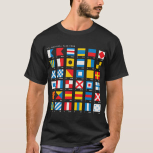 Camiseta Banderas Náuticas con Números de EE. UU. y Alfabet