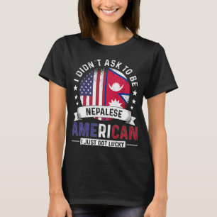 Camiseta Banderas nepalesas norteamericanas orgullo país ba