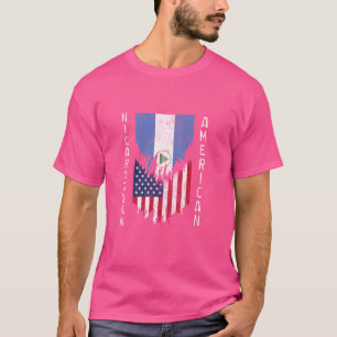 Camiseta Banderas nicaragüenses-estadounidenses arrancaron 