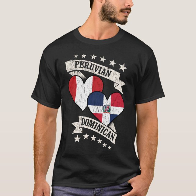Camiseta Banderas Peruanas de Corazón (Anverso)