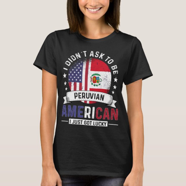 Camiseta Banderas peruanas norteamericanas con bandera del  (Anverso)