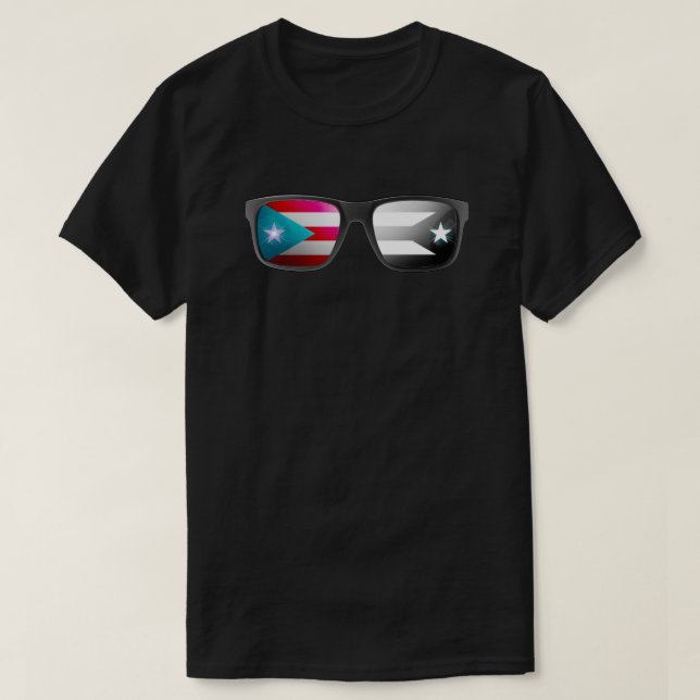 Camiseta Banderas puertorriqueñas sombras | Boricua, Puerto (Diseño del anverso)