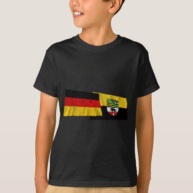 Camiseta Banderas que agitan de Alemania y de (Anverso)