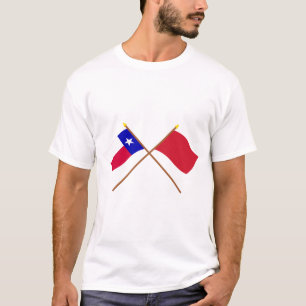 Camiseta Banderas rojas cruzadas de los vagabundos de Tejas