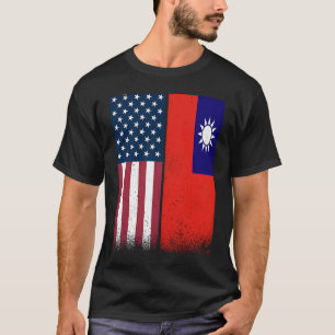 Camiseta Banderas taiwanesas norteamericanas están orgullos