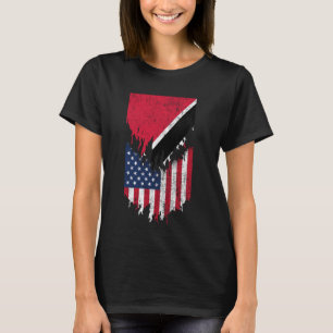 Camiseta Banderas trinitenses-estadounidenses destrozadas e
