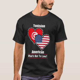 Camiseta Banderas tunecinas americanas del corazón qué no a