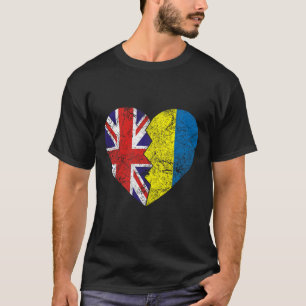 Camiseta Banderas ucranianas británicas corazón Reino Unido