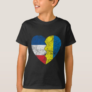 Camiseta Banderas ucranianas francesas Corazón Francia Ucra