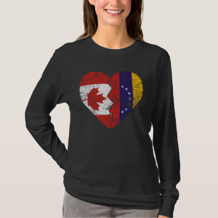 Camiseta Banderas venezolanas canadienses corazón Canadá Ve