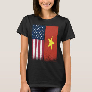 Camiseta Banderas vietnamitas norteamericanas orgullosas de