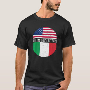 Camiseta Banderas Vintage de Estados Unidos e Italia Sí, lo