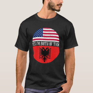 Camiseta Banderas Vintage de Estados Unidos y Albania Sí, s