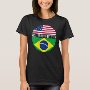 Camiseta Banderas Vintage de Estados Unidos y Brasil Sí, lo