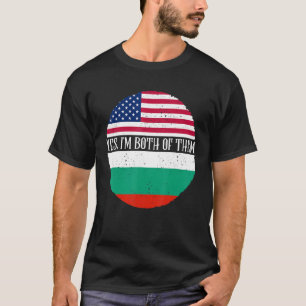 Camiseta Banderas Vintage de Estados Unidos y Bulgaria Sí, 