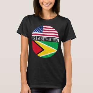 Camiseta Banderas Vintage de Estados Unidos y Guyana Sí, so