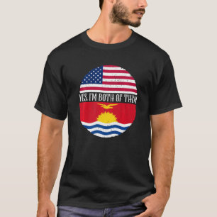 Camiseta Banderas Vintage de Estados Unidos y Kiribati Sí S