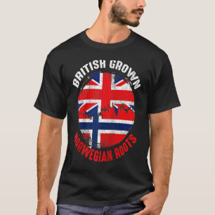 Camiseta Banderas vintage de raíces noruegas cultivadas en