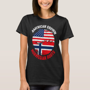 Camiseta Banderas Vintage de raíces noruegas cultivadas en