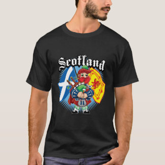 Camiseta Banderas y gaitero de Escocia