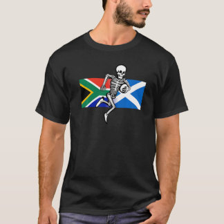 Camiseta Banderas y huesos de Escocia y de Sudáfrica