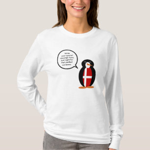 Camiseta Banderera Danesa Pingüino Señora Personalizada