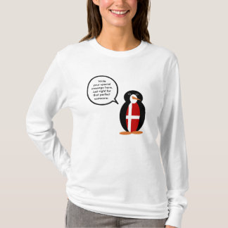 Camiseta Banderera Danesa Pingüino Señora Personalizada
