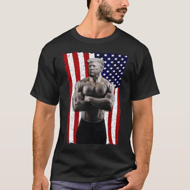 Camiseta Bandido Pro Donald Trump Tatuaje Republicano Ameri (Anverso)