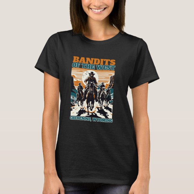 Camiseta Bandidos del oeste vaqueros montando occidental (Anverso)