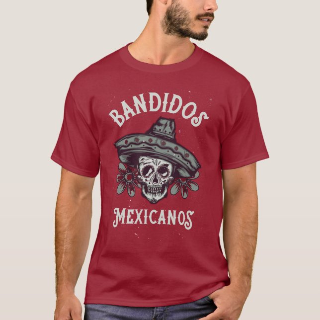 Camiseta Bandidos Mexicanos Maroon T-Shirt (Anverso)