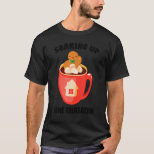 Camiseta Bañera Caliente Tirando Algo De Relajación En El S