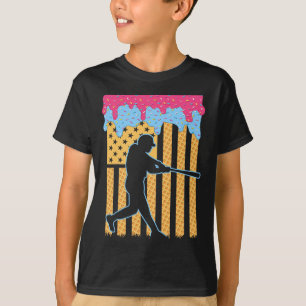 Camiseta Bañera de béisbol Boys Helado Bandera Americana 4ª