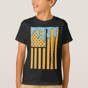 Camiseta Bañera de béisbol, niños que manejan helado, ameri