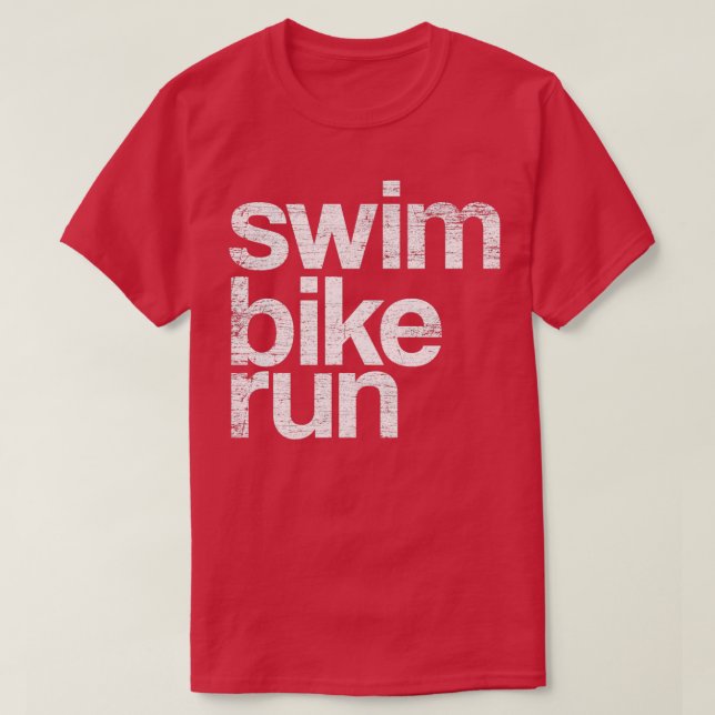 Camiseta Bañera de Bicicletas Triatlón Grunge 1 (Diseño del anverso)