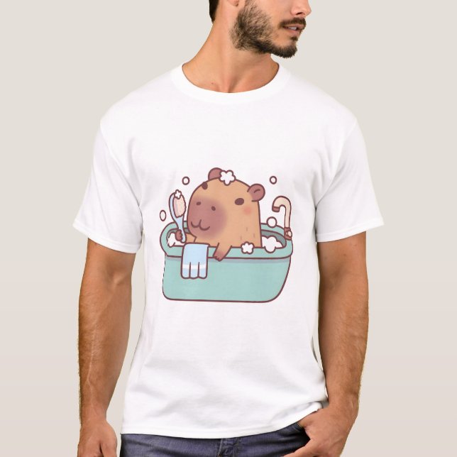 Camiseta Bañera De Capibara En Bañera (Anverso)