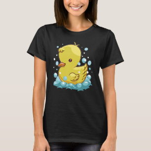 Camiseta Bañera de pájaro de pato amarillo lindo Ducking